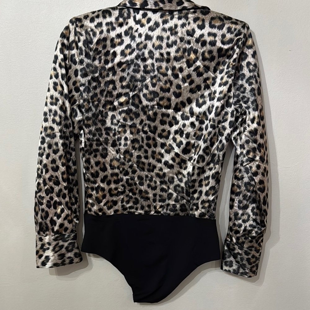 Zara Brown and Black Wrap Bodysuit Top - Picture 5 of 5